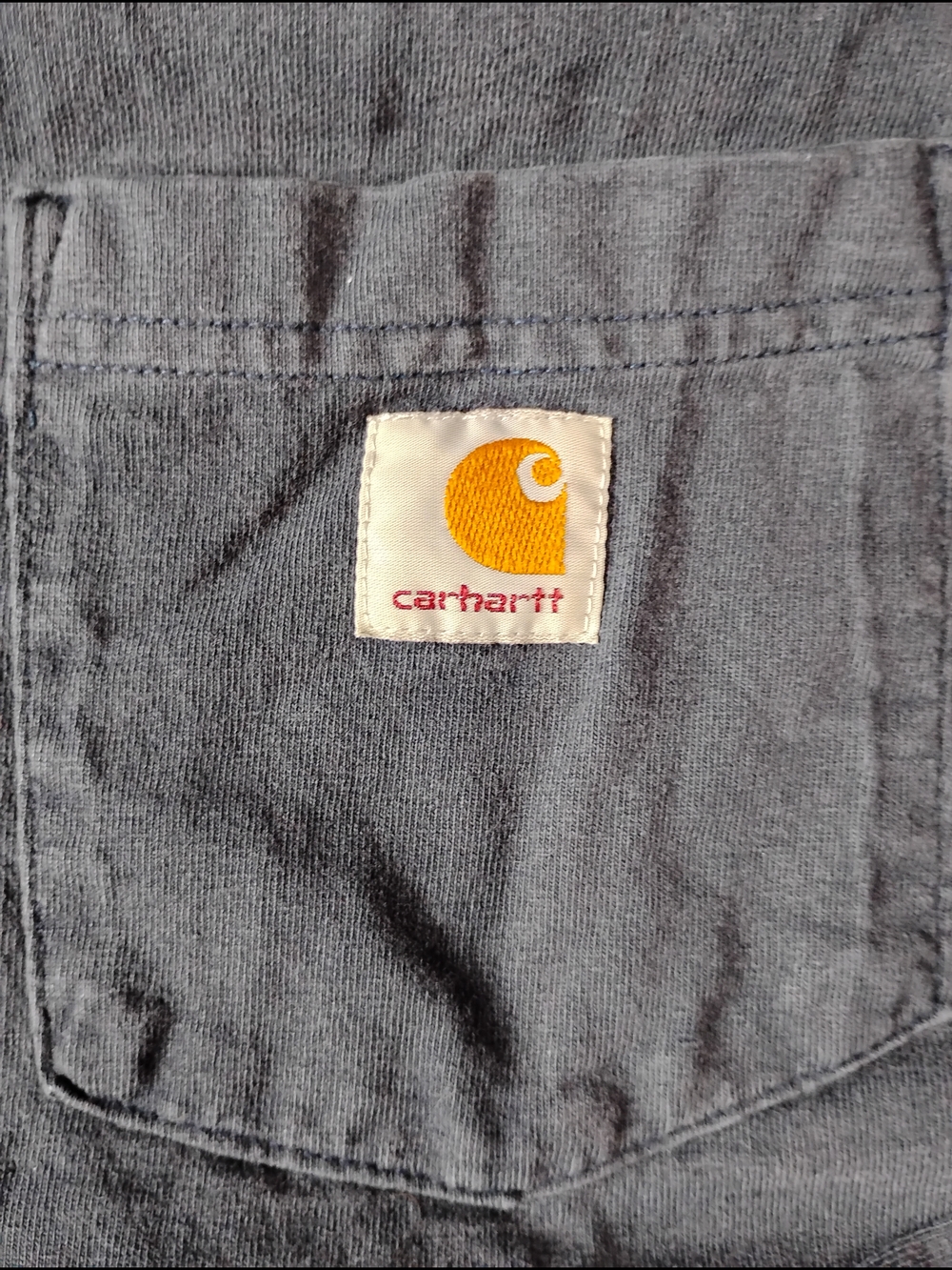 Carhartt Men’s Long-Sleeve Pocket Tee in Blue - Picture 3 of 4